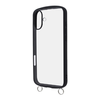 レイアウト iPhone 16 Plus用Like standard Puffull 耐衝撃 バンパー ストラップ金具付き ハイブリッドケース ブラック RT-P48CMD1/B