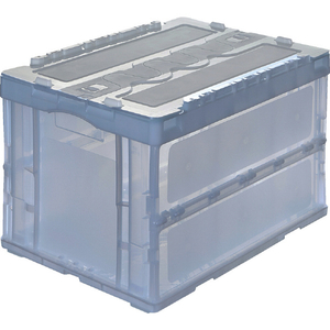 トラスコ オリコン 折りたたみコンテナ５０Ｌ スライドロックフタ付 透明 最大積載荷重：15kg CRSC50N2-TM-イメージ1