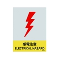 日本緑十字社 緑十字/ステッカー標識 感電注意 160×120mm 5枚組 PET 感電注意粘着シール1601200.14 FC515GE-8148447