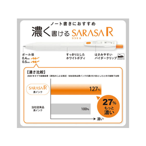 ゼブラ サラサ R 0.4 白/オレンジ FCA7147-JJS29-R1-OR-イメージ4