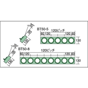 トラスコ中山 ツーリングフレーム BT・NT50兼用 5個収納 FC422GX-3105733-イメージ4