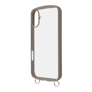 レイアウト iPhone 16 Plus用Like standard Puffull 耐衝撃 バンパー ストラップ金具付き ハイブリッドケース ベージュ RT-P48CMD1/BE-イメージ1