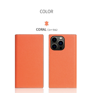 SLG Design iPhone 14 Pro用Neon Full Grain Leather Diary Case コーラル SD24323I14PCR-イメージ11