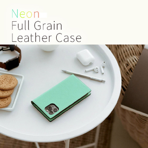 SLG Design iPhone 14 Pro用Neon Full Grain Leather Diary Case コーラル SD24323I14PCR-イメージ2