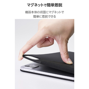 エレコム 13インチiPad Pro(M4)用 フラップケース 超薄型 マグネット着脱 スリープ対応 ブラック TB-A25PLWVPF2BK-イメージ4