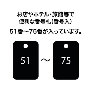 オープン工業 スチロール番号札 角型 51～75 黒 FC87659-BF-56-BK-イメージ2