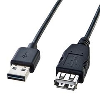 サンワサプライ 両面挿せるUSB延長ケーブル(A-Aメス） ブラック KU-REN1