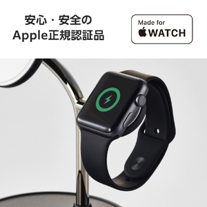 エレコム Qi2 3in1ワイヤレス充電スタンド(15W+5W+Apple Watch) ブラック W-MS08BK-イメージ3