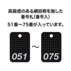 オープン工業 スチロール番号札 角型網目 51～75 黒 FC87660-BF-82-BK-イメージ2