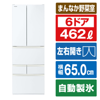東芝 462L 6ドアノンフロン冷蔵庫 VEGETA グランホワイト GRV460FHEW