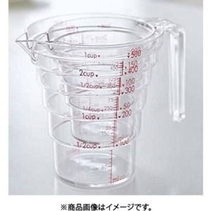 山崎実業 段々計量カップ 200mL クリア FCD047H-2697-イメージ4