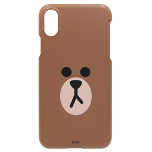 LINE FRIENDS iPhone XR用ケース SLIM FIT フェイス ブラウン KCL-SFA005-イメージ1