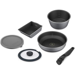 アイリスオーヤマ ダイヤモンドコートパン ディプラスIH・ガス用6点スレートグレー FCU2678-DCI-S6S-イメージ1