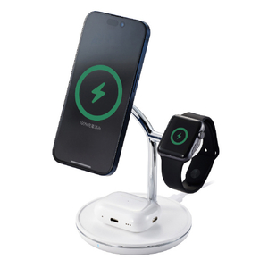 エレコム Qi2 3in1ワイヤレス充電スタンド(15W+5W+Apple Watch) ホワイト W-MS08WH-イメージ8