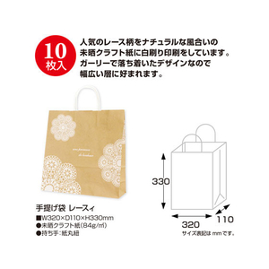 タカ印 手提げバッグ レースィ 大 10枚 FC43238-50-6812-イメージ2