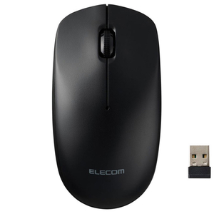 エレコム USB無線光学式マウス[3ボタン/Lサイズ] ブラック M-LE10DRBK-イメージ1