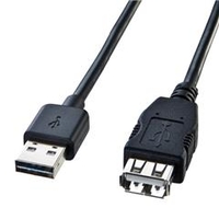 サンワサプライ 両面挿せるUSB延長ケーブル(A-Aメス） ブラック KU-REN3