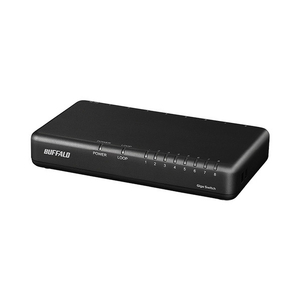 バッファロー Giga8ポート スイッチングハブ 電源外付け プラスチック筐体 マグネット付属 ブラック LSW7-GT-8EP/BK-イメージ1