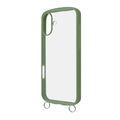 レイアウト iPhone 16 Plus用Like standard Puffull 耐衝撃 バンパー ストラップ金具付き ハイブリッドケース カーキ RT-P48CMD1/OV