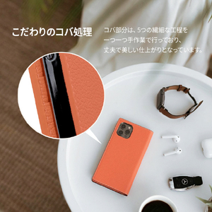 SLG Design iPhone 14 Pro用Neon Full Grain Leather Diary Case ティール SD24325I14PTL-イメージ6