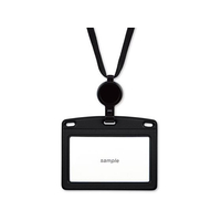 オープン工業 吊り下げ名札 リール式 レザー調 ヨコ名刺 FCF770T-NL-25P-BK