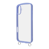 レイアウト iPhone 16 Plus用Like standard Puffull 耐衝撃 バンパー ストラップ金具付き ハイブリッドケース ペールブルー RT-P48CMD1/PA