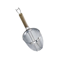 新越ワークス スリースノー 18-8 木柄うどんてぼ 丸底 30114 FCM6234-003015001