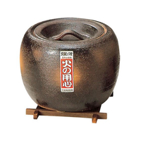 富永陶園 火消壷(板付)灰釉 小 01-2114 陶器製 175 FC288LV-7435800