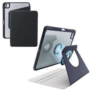 エレコム 11インチiPad Pro(M4)用 フラップケース 360度回転 背面クリア 2アングル スリープ ブラック TB-A25PMMG360BK-イメージ2
