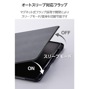 エレコム 11インチiPad Pro(M4)用 フラップケース 360度回転 背面クリア 2アングル スリープ ブラック TB-A25PMMG360BK-イメージ7