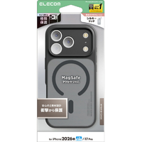 エレコム iPhone18 Pro用ハイブリッドケース 極限 MAGKEEP マット ブラック PM-A26CMAG2KCBK