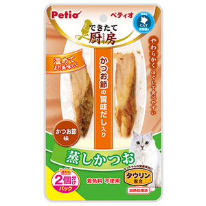 ペティオ できたて厨房 キャット 蒸しかつお かつお節味 2本入 ﾃﾞｷﾀﾃﾁﾕｳﾎﾞｳﾑｼｶﾂｵｶﾂｵﾌﾞｼ2ﾎﾝ-イメージ1
