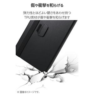 エレコム 11インチiPad Pro(M4)用 フラップケース 衝撃ガード ベルト付 2アングル 軽量 ブラック TB-A25PMPLF2BK-イメージ4