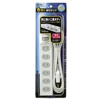 エルパ スイッチ付 扉付タップ(6個口・2m) WBS-T6020BW
