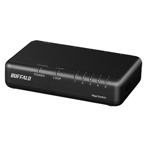 BUFFALO Giga5ポート スイッチングハブ 電源外付け プラスチック筐体 マグネット付属 ブラック LSW7-GT-5EP/BK-イメージ1