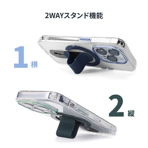 momo stick iPhone 15 Pro Max用Mag Grip レンズガード一体型クリアケース ダークグリーン MMS25327I15PM-イメージ10