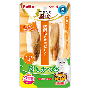 ペティオ できたて厨房 キャット 蒸しかつお にぼし味 2本入 ﾃﾞｷﾀﾃﾁﾕｳﾎﾞｳﾑｼｶﾂｵﾆﾎﾞｼ2ﾎﾝ-イメージ1