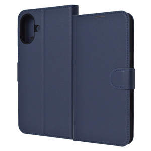 レイアウト iPhone 16 Plus用Like standard 耐衝撃 マグネットベルト シンプル 手帳型レザーケース ダークネイビー RT-P48ELC1/DN-イメージ1