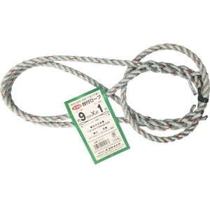 ユタカメイク 台付ロープ PE&PP混紡ロープ 9mm×1m グレー91 FC050GC-8552735-イメージ1