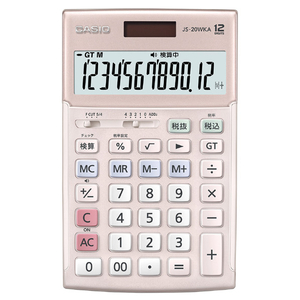 カシオ 本格実務電卓 ジャストサイズ ピンク JS-20WKA-PK-N-イメージ2
