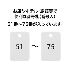 オープン工業 スチロール番号札 角型 51～75 白 FC87665-BF-56-WH-イメージ2