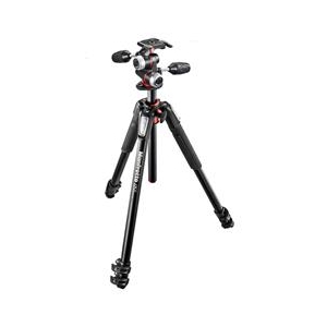 Manfrotto プロアルミニウム三脚3段+RC2付き3ウェイ雲台キット ブラック MK055XPRO3-3W-イメージ1