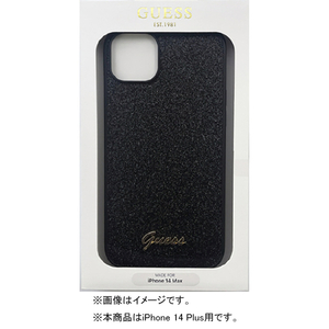 GUESS iPhone 14 Plus用 グリッターフレーク 背面ケース ブラック GUHCP14MHGGSHK-イメージ1