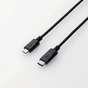 エレコム USB2．0ケーブル(認証品、C-microB) 0．5m ブラック U2C-CMB05NBK-イメージ1