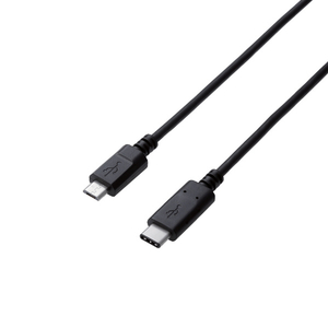 エレコム USB2．0ケーブル(認証品、C-microB) 0．5m ブラック U2C-CMB05NBK-イメージ2