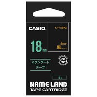カシオ ネームランド用テープ(黒テープ・18mm幅) XR-18BKG
