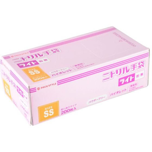 パックスタイル ニトリル手袋 ライト 紫 粉無 SS 200枚 FC177SH-00586522-イメージ2