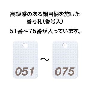 オープン工業 スチロール番号札 角型網目 51～75 白 FC87666-BF-82-WH-イメージ2