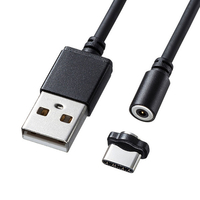 サンワサプライ 超小型Magnet脱着式USB TypeCケーブル 1m ブラック KUCMGCA1