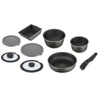 アイリスオーヤマ ダイヤモンドコートパン ディープラス ガス 9点 ロイヤルグレー FCU2684-DCG-S9S